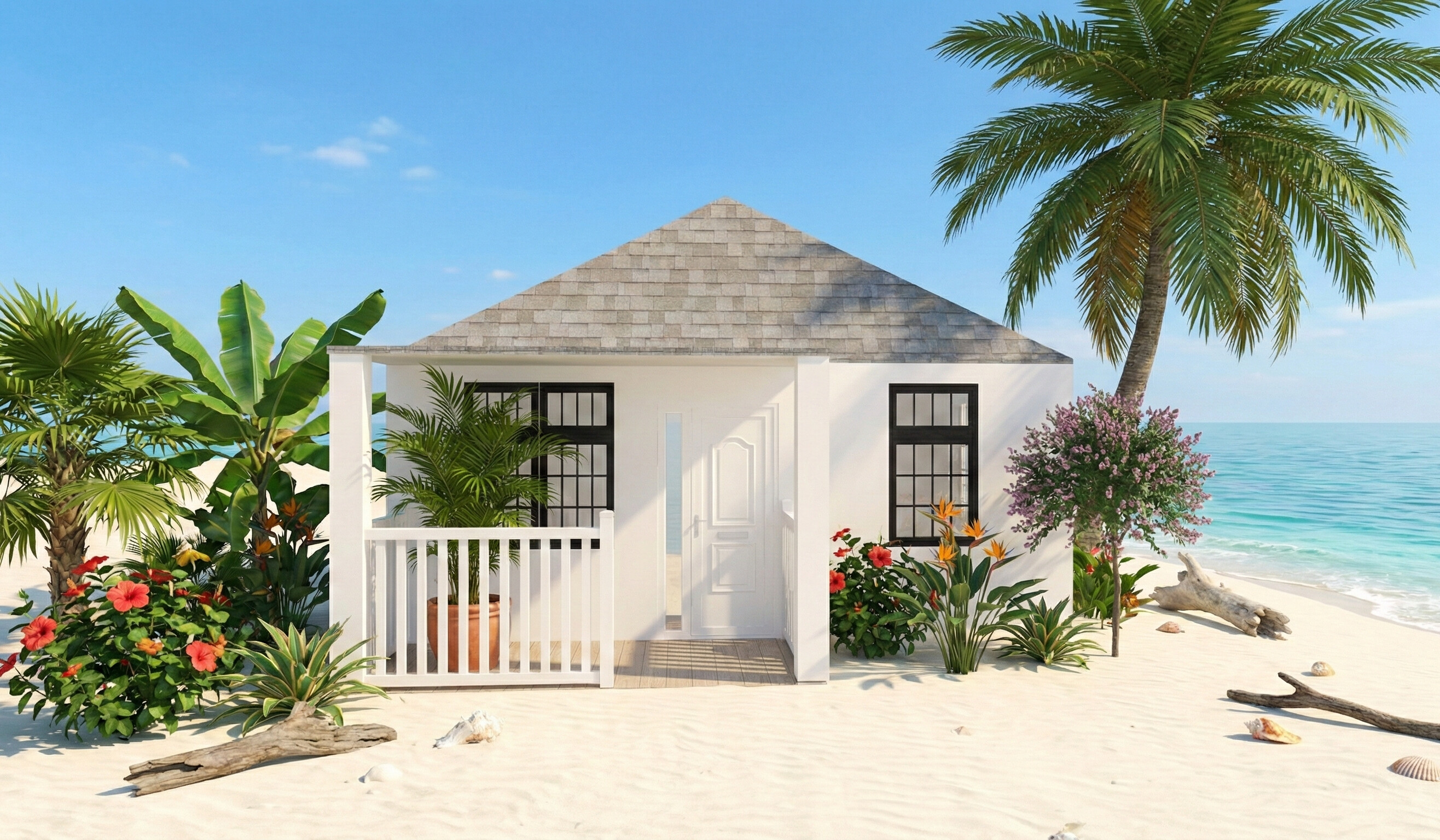 Charming Small Cottage House Plan — 2 Bedrooms, 57 m² (614 sq ft), Open Kitchen (No Garage) house plan