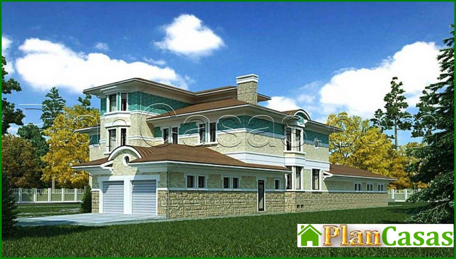 Visualization gallery - The project of a large two-story house with a pool and a garage for 2 cars