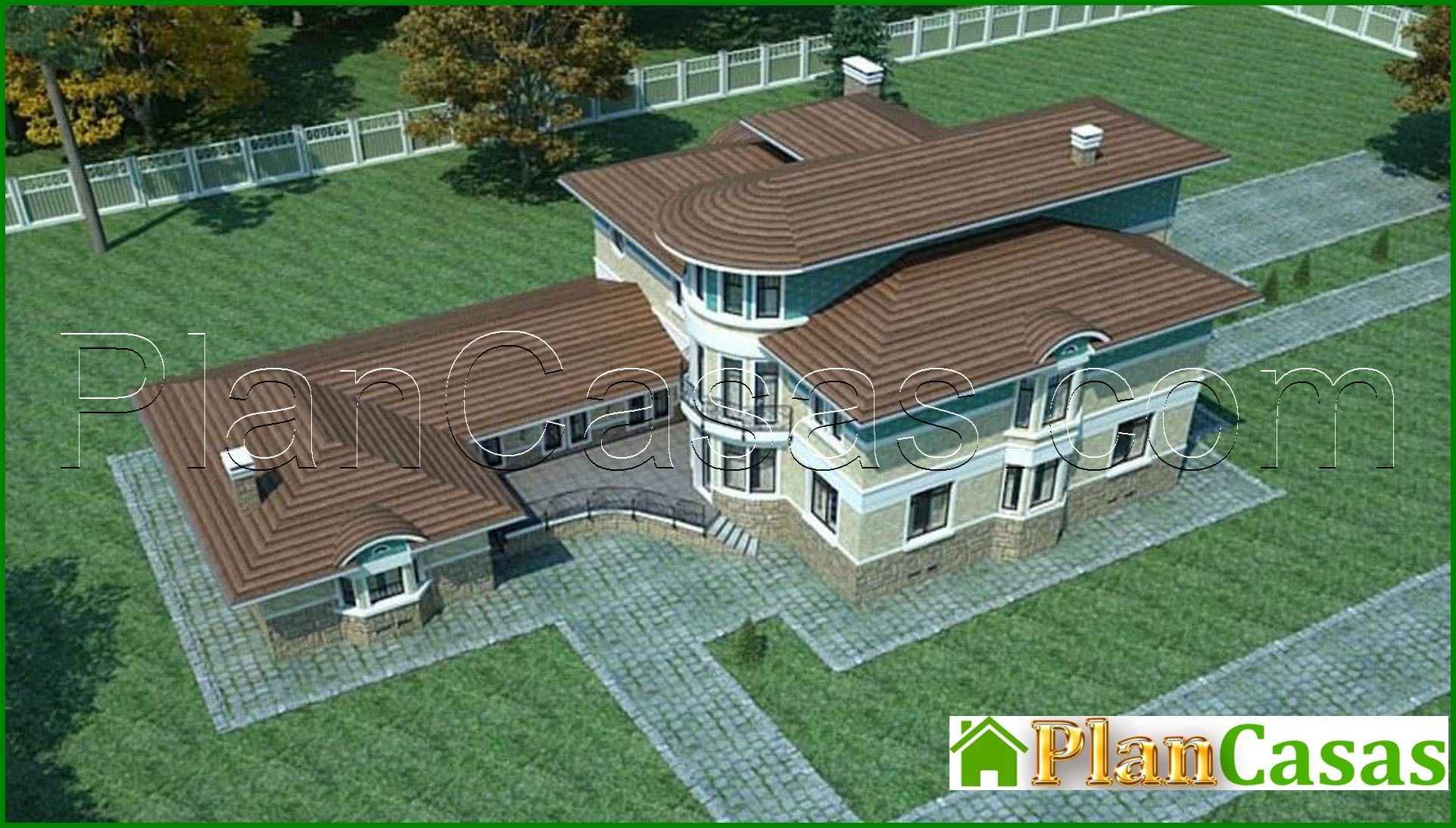 Visualization gallery - The project of a large two-story house with a pool and a garage for 2 cars