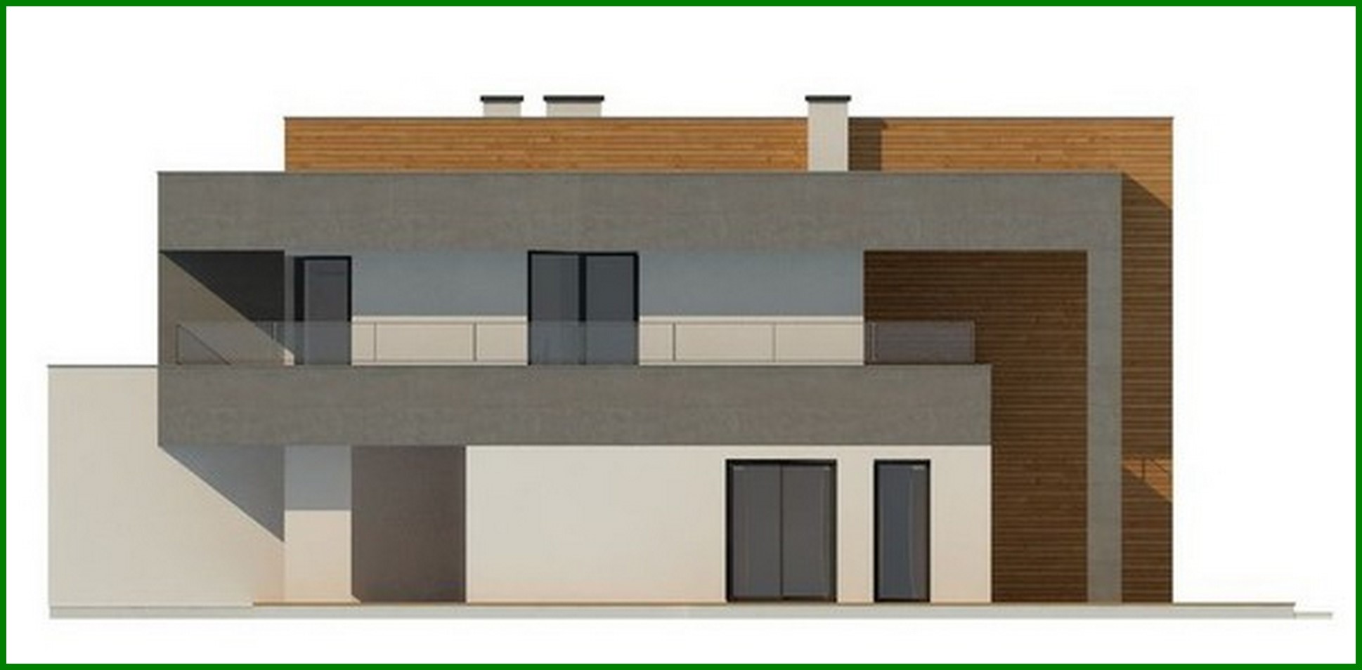 Visualization gallery - The project of a chic modern two-story mansion with a second light