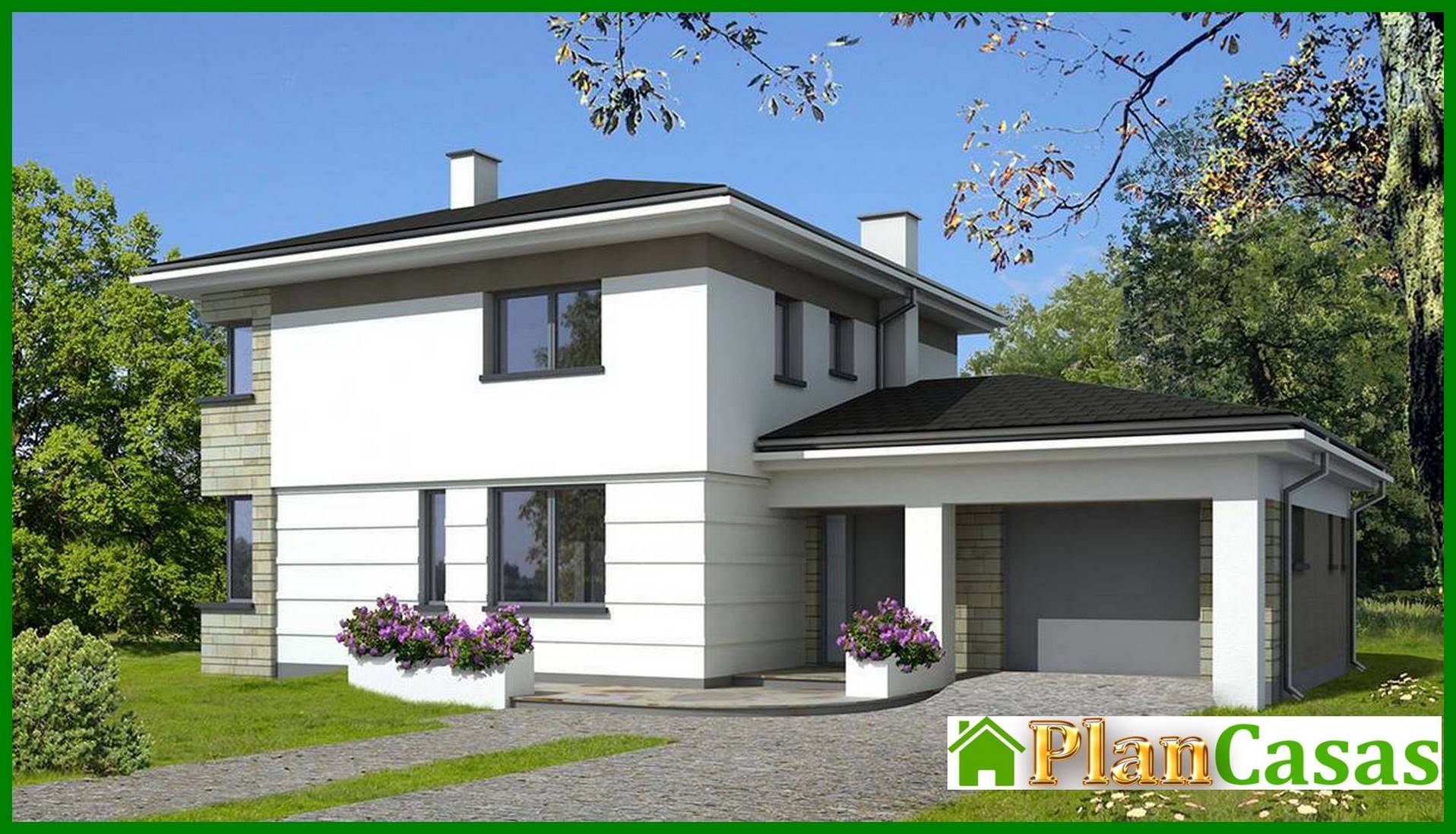 Visualization gallery - Two-story residential building with a semicircular veranda