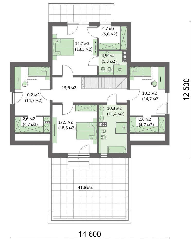 Visualization gallery - Two-story house with a comfortable sitting area