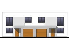 Visualization gallery - Residential home for two families with beautiful balconies