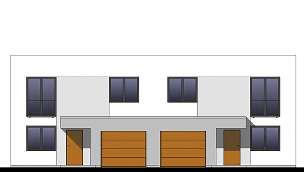 Visualization gallery - Residential home for two families with beautiful balconies