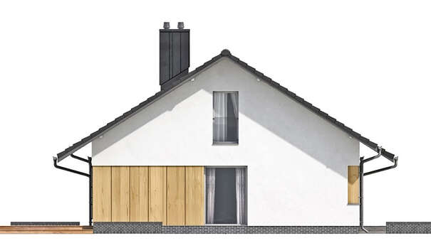 Visualization gallery - The project of a one-story cottage with a garage for two cars