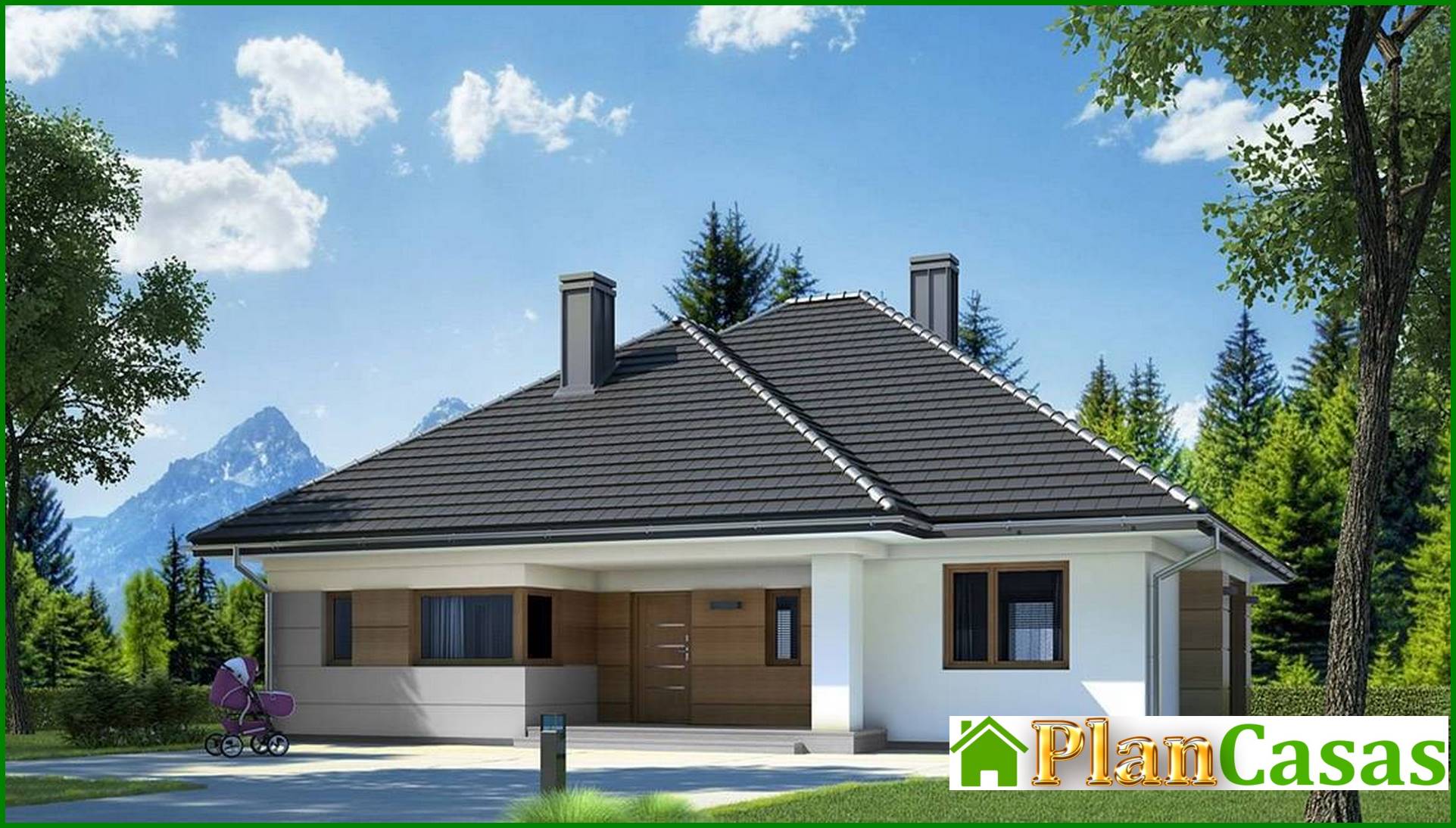 Visualization gallery - Modern residential cottage with an attic