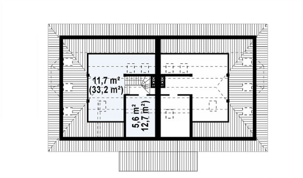 Visualization gallery - The project of a cottage for two families with a garage and an attic