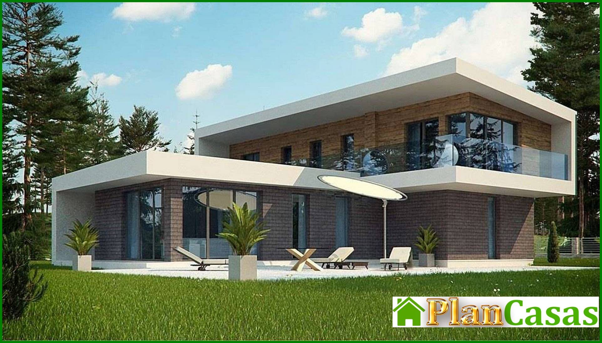 Original T-shaped house in a modern style house plan