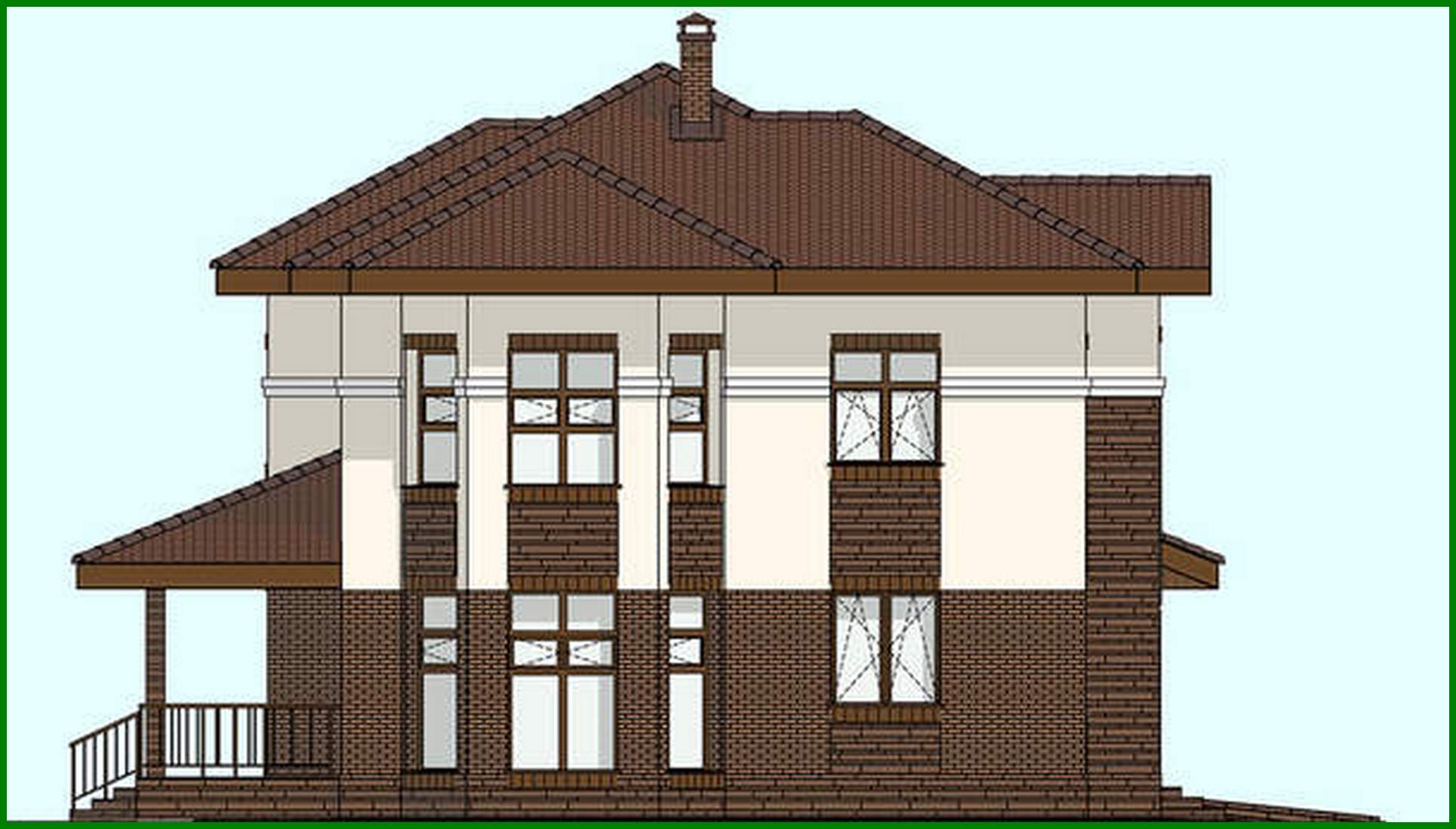 Visualization gallery - Project of the original two-story house with bay windows