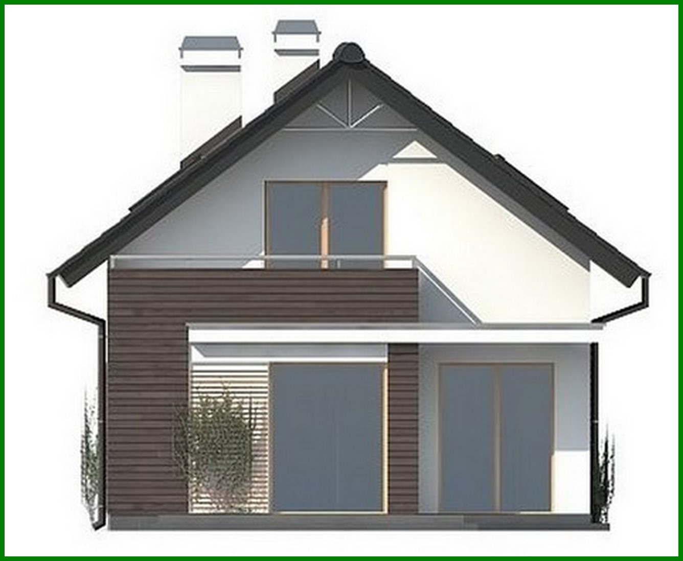 Visualization gallery - Project of a house with an attic for a narrow plot