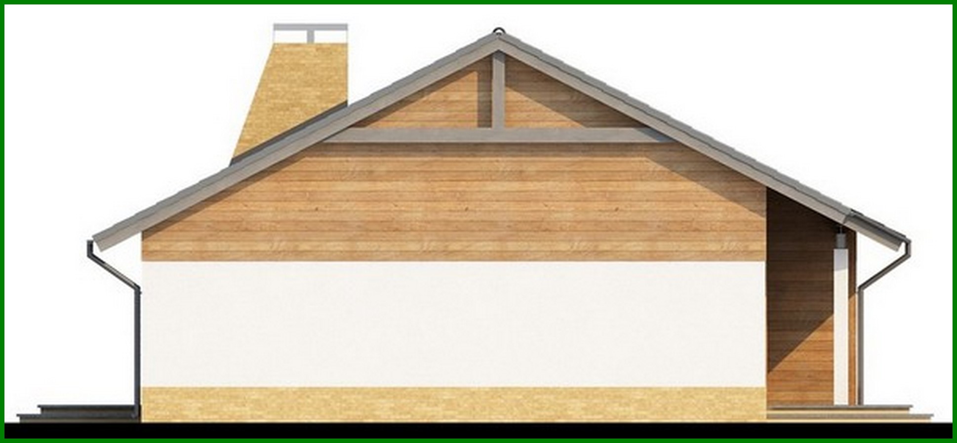 Visualization gallery - The project of a one-story cottage with three bedrooms and a gable roof