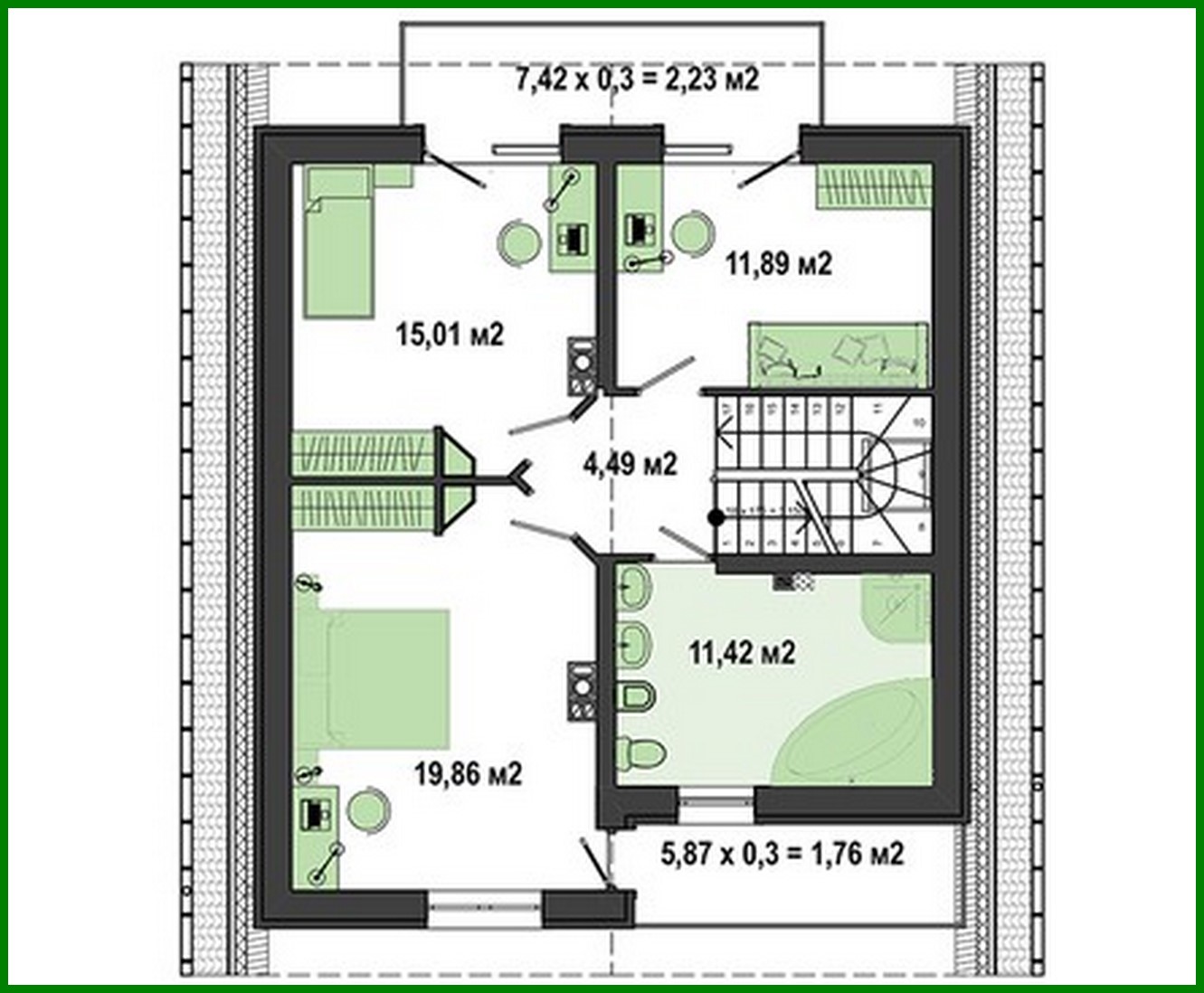 Visualization gallery - Prominent 3-bedroom house