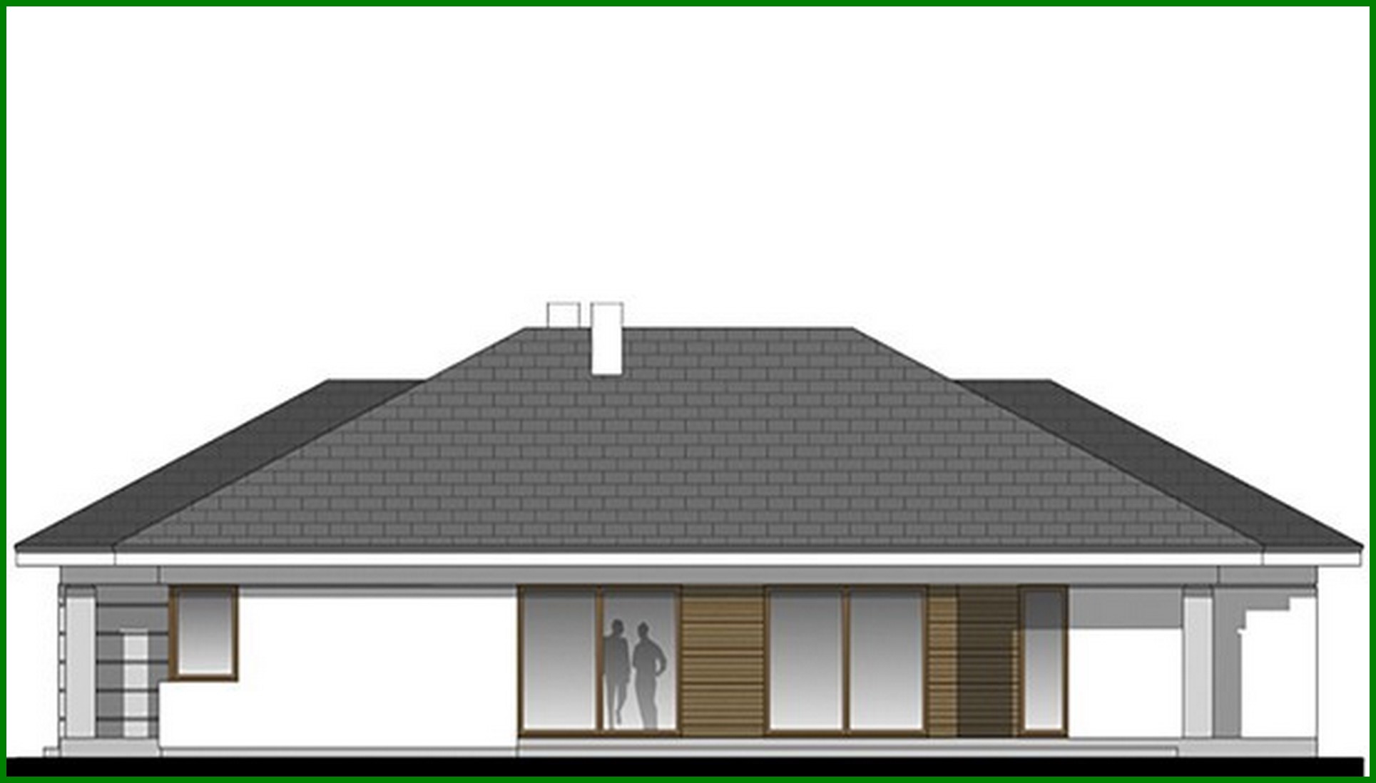Visualization gallery - Spacious one-story residential building with a living room in the center