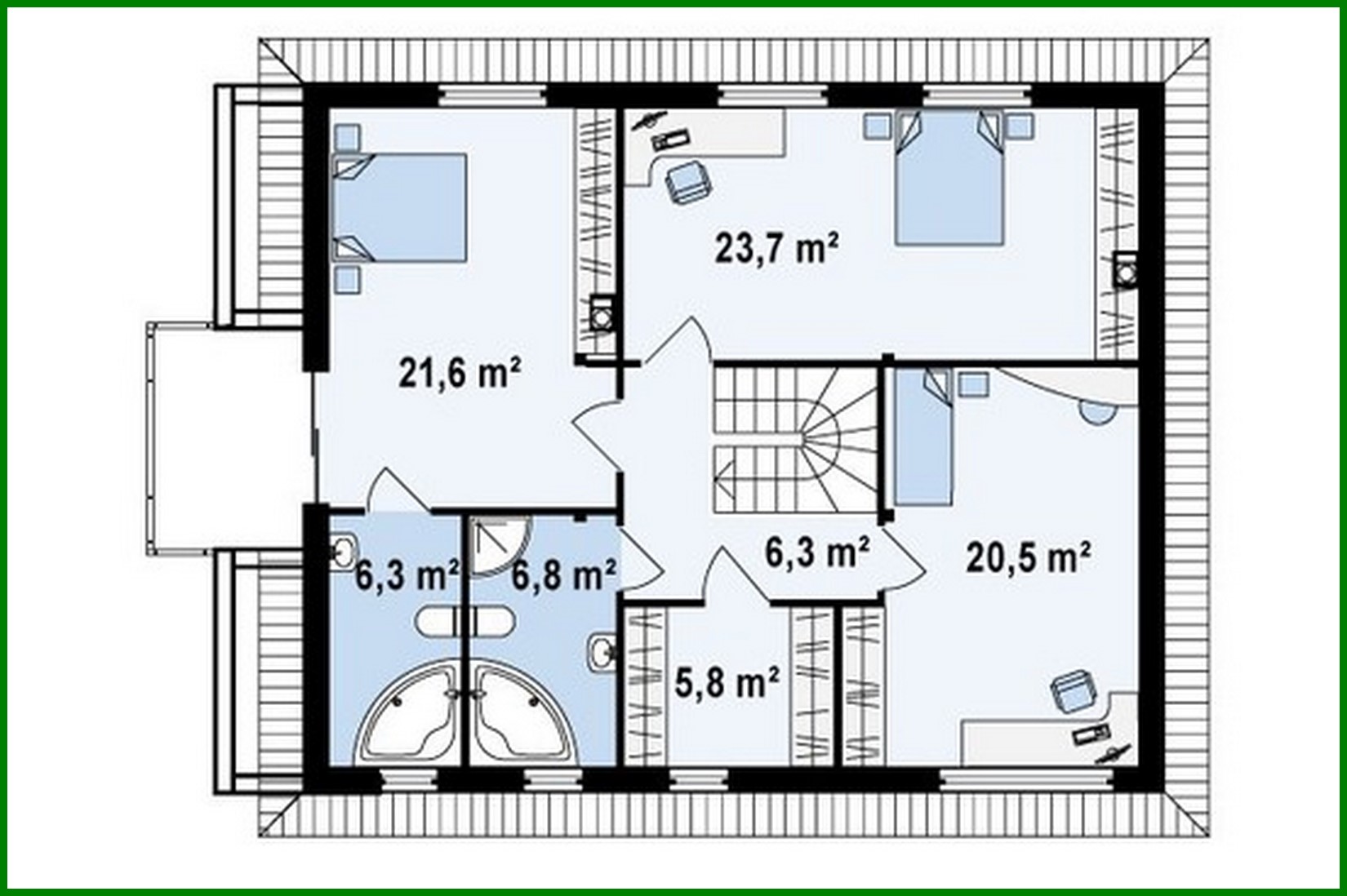 Visualization gallery - The project of a modern two-story cottage