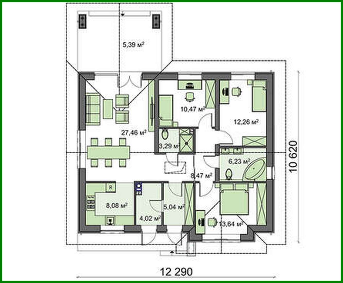 Visualization gallery - One-Floor Three-Bedroom Country House