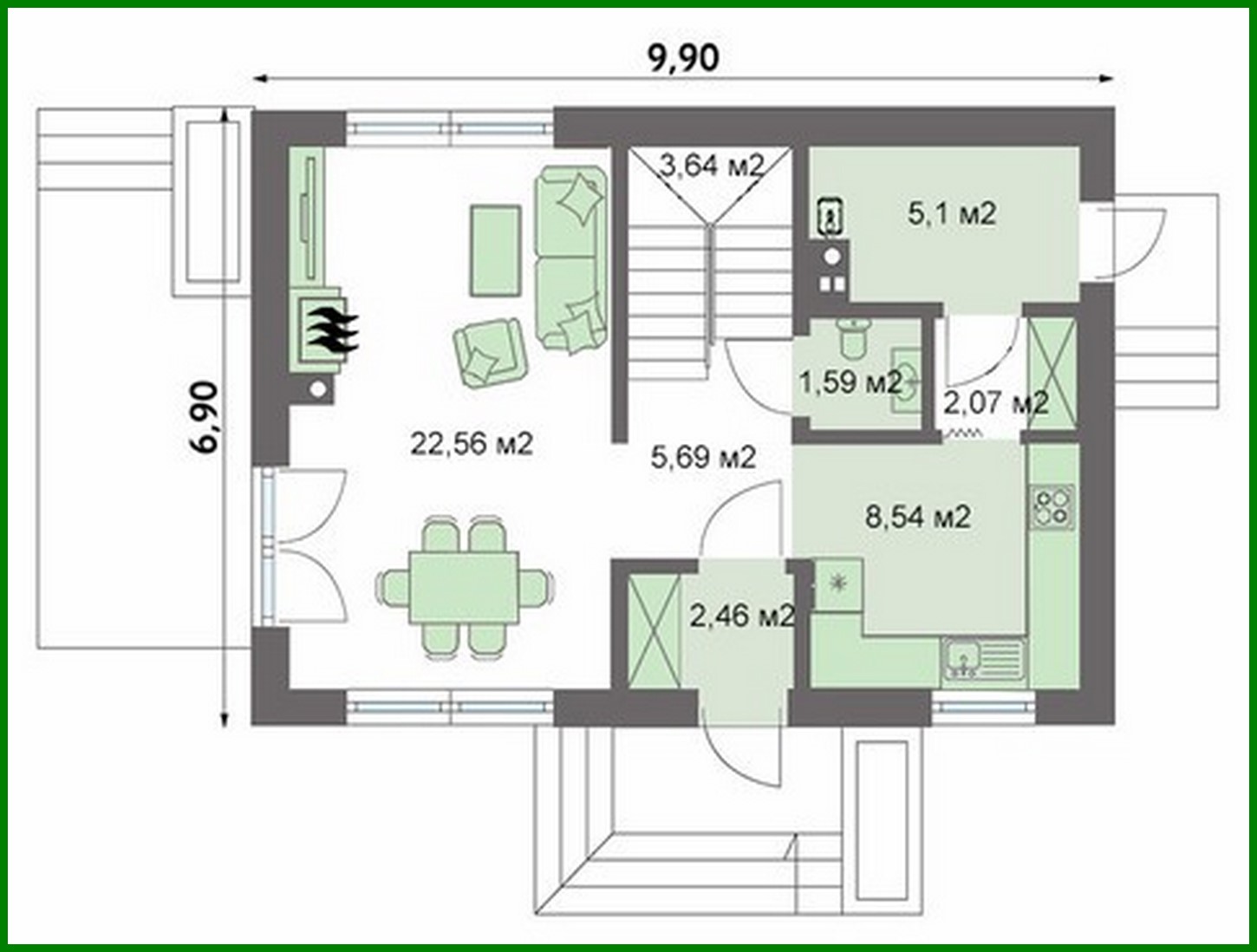 Visualization gallery - Residential house with open verandahs under a gable roof