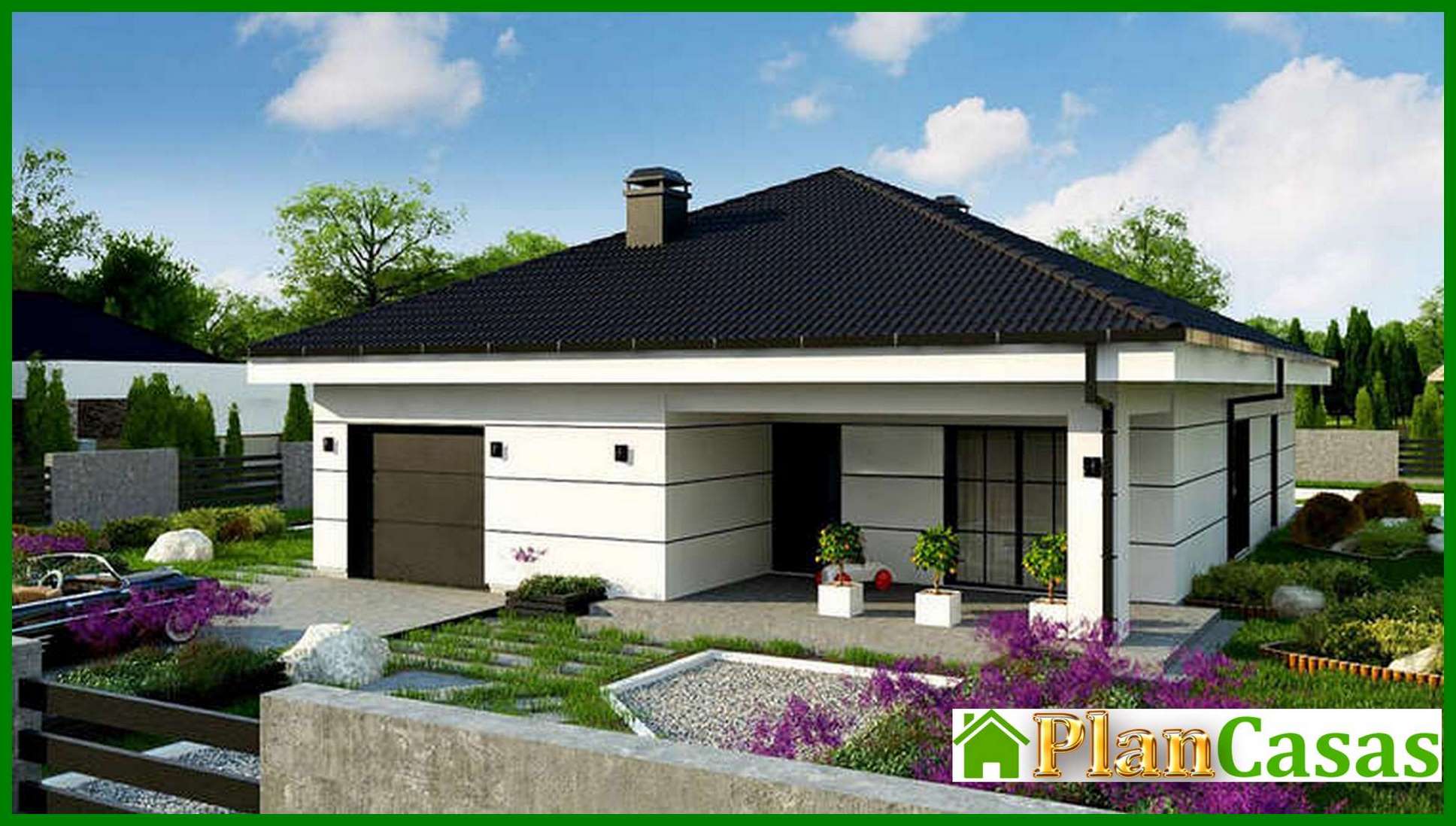 Visualization gallery - The project of a modern European house with a garage and two terraces with a total area of ​​164 square meters. 