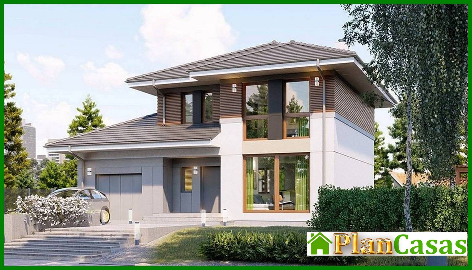 Visualization gallery - Beautiful two-story coffee color house
