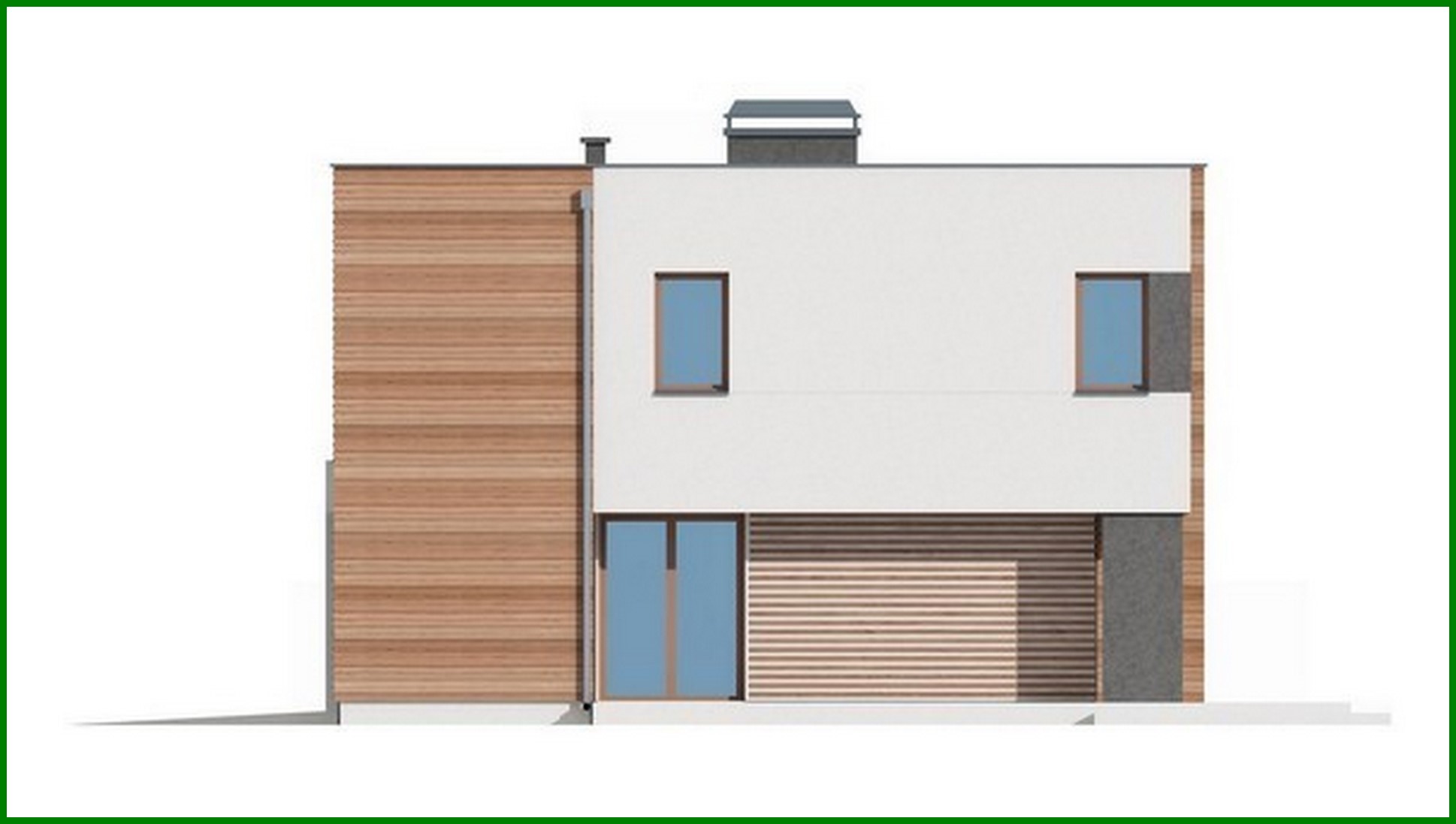 Visualization gallery - Modern project of a two-story cottage with a garage