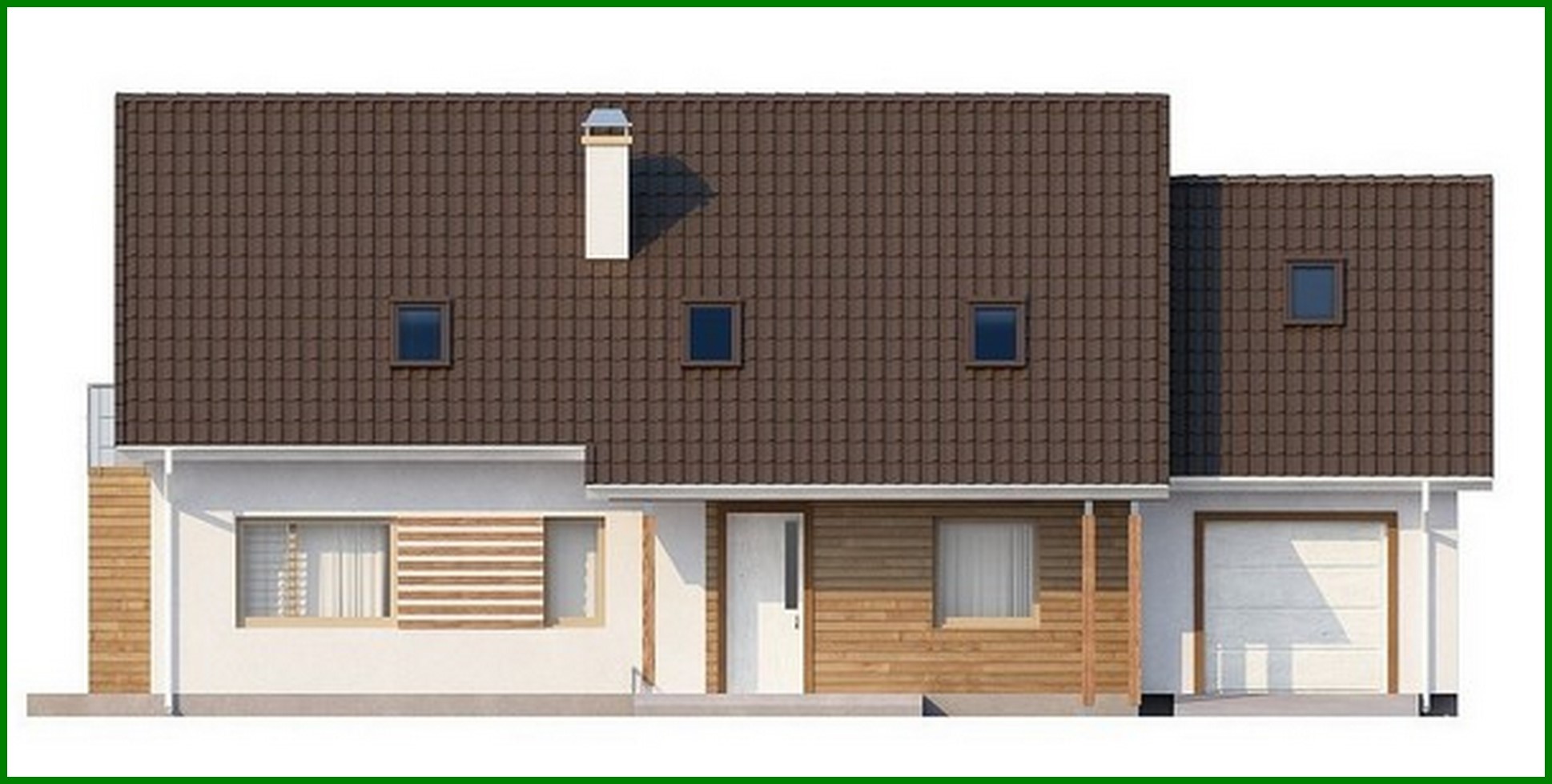 Visualization gallery - Project of a large house with an attic and a garage
