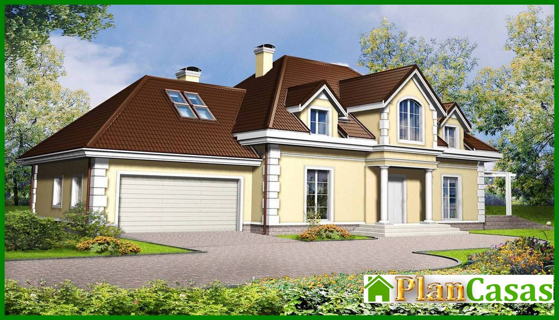 Visualization gallery - Project of a mansion with a garage for two cars