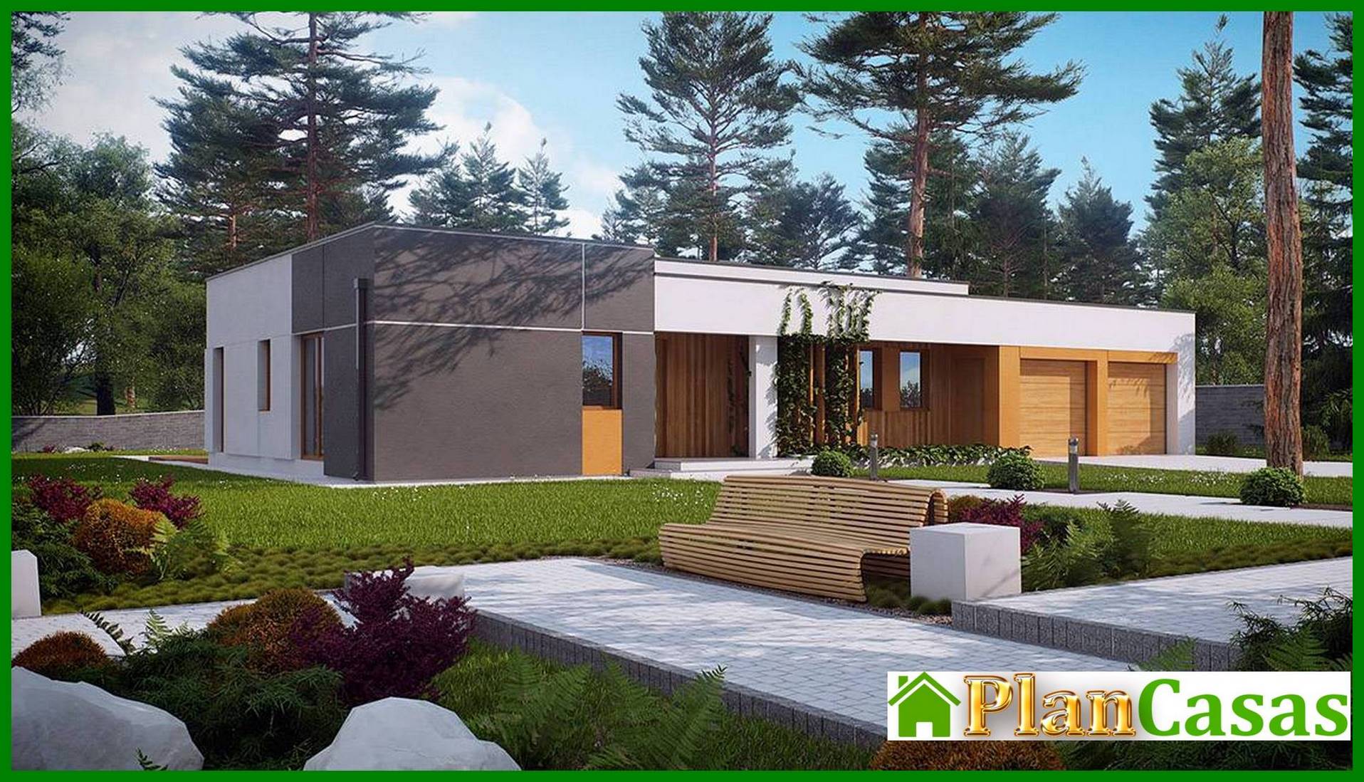 Visualization gallery - High-tech cottage project with a garage for two cars