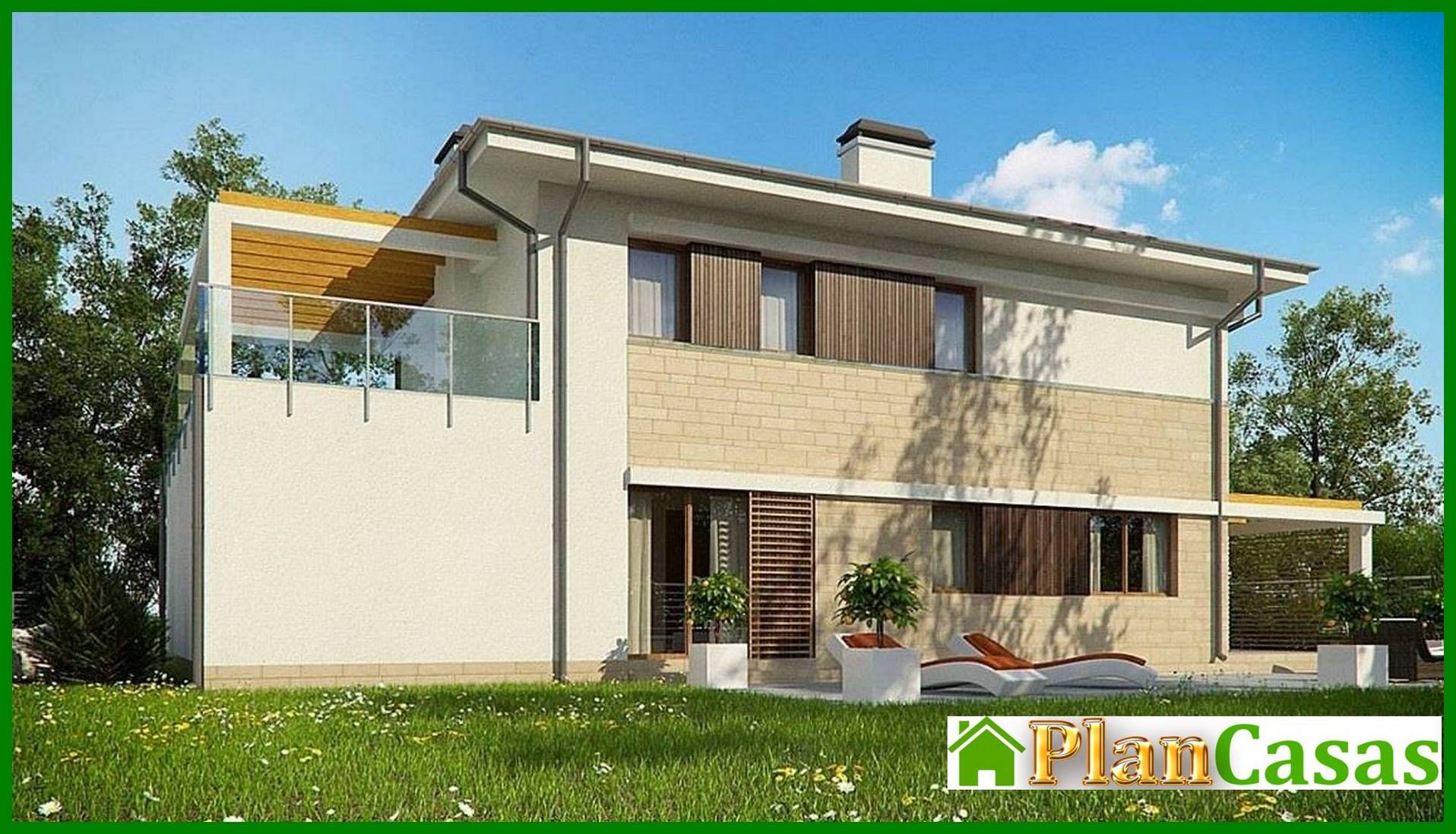 Visualization gallery - The project of a stylish bright beautiful two-story house with a garage and a terrace