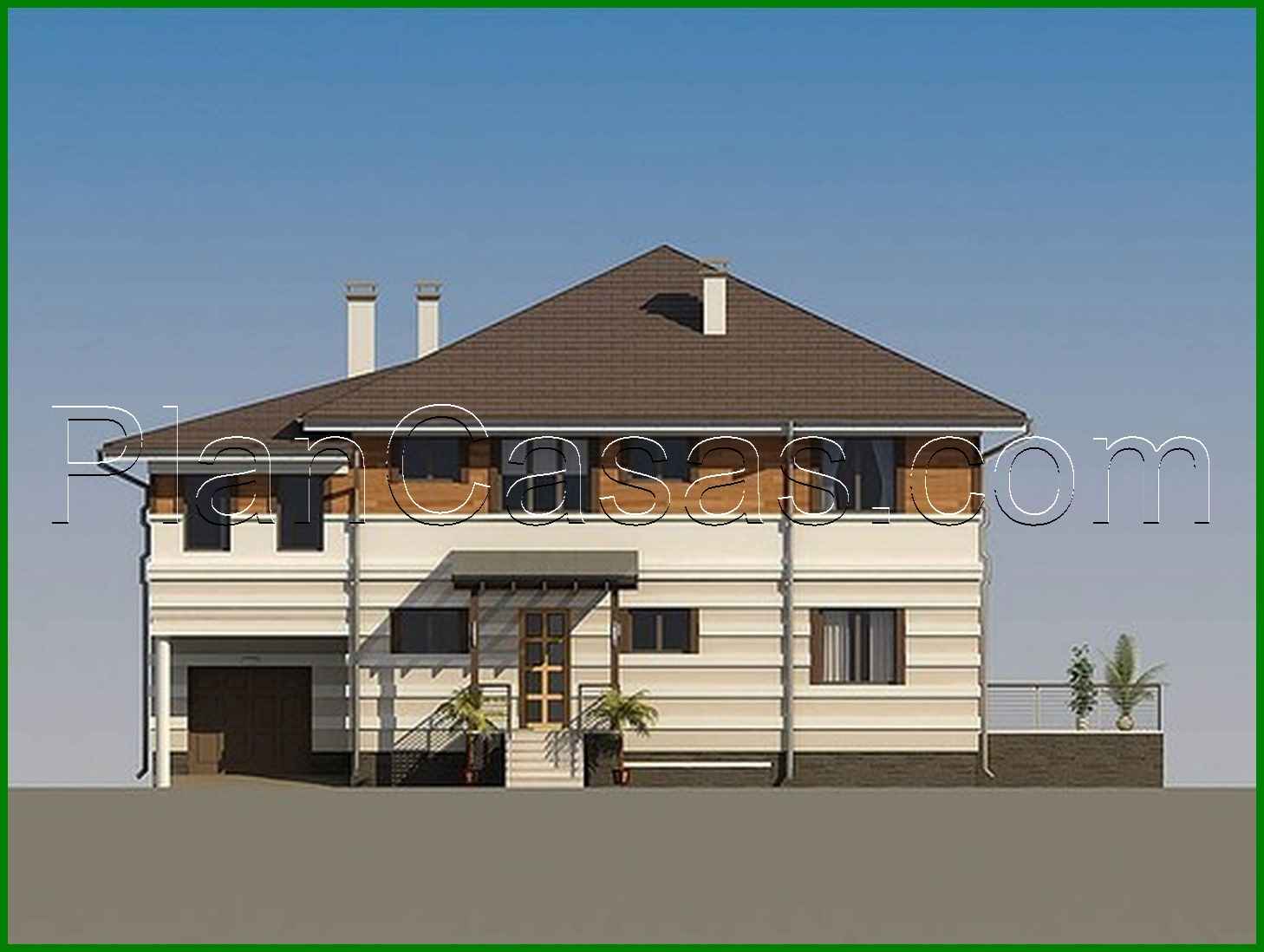 Visualization gallery - Architectural project of a country mansion with a terrace