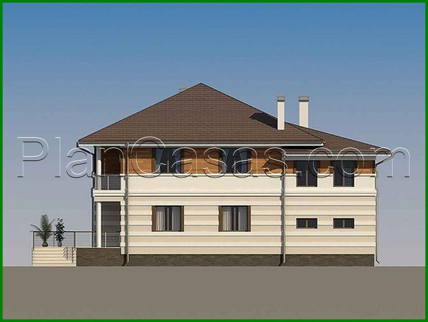 Visualization gallery - Architectural project of a country mansion with a terrace