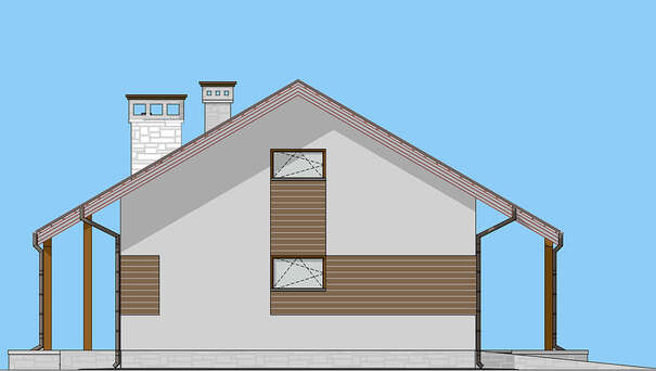Visualization gallery - The project of a single-storey house in the European style with an area of 98 square meters with garage