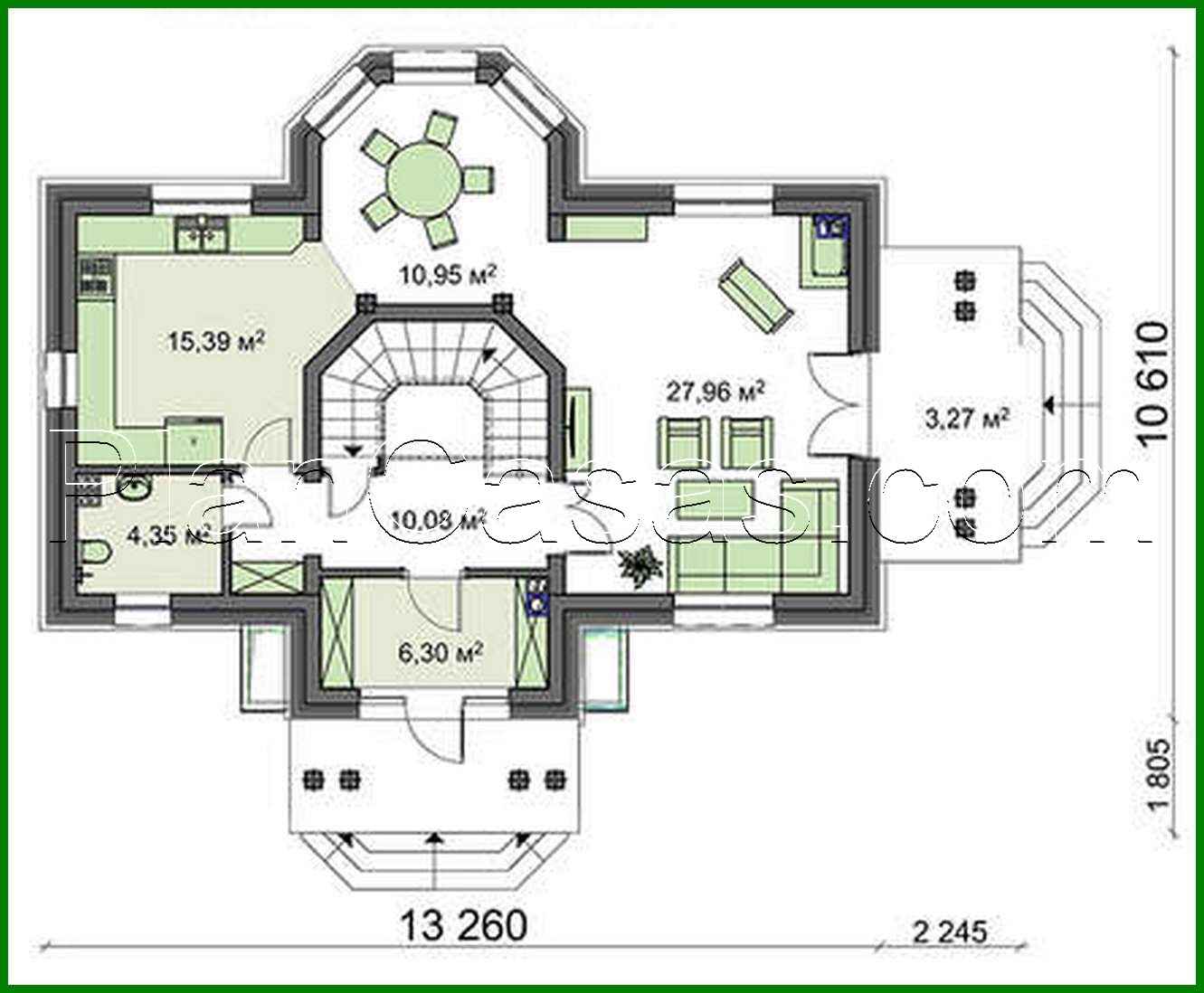 Visualization gallery - The project of a two-story house with an area of 167 square meters. m with bay window and second light