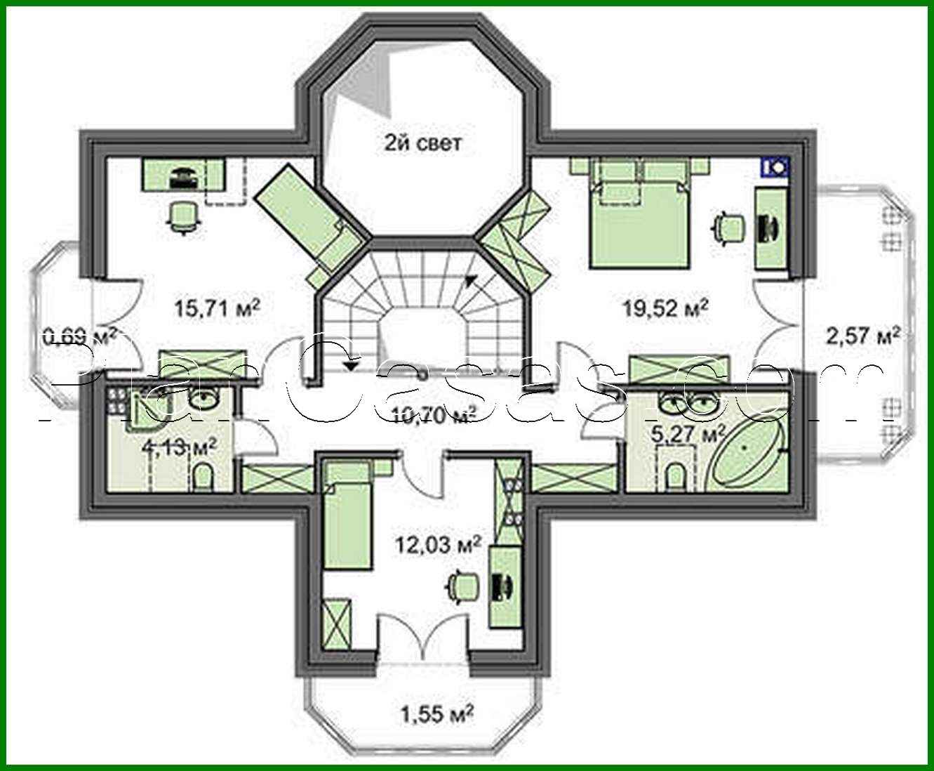 Visualization gallery - The project of a two-story house with an area of 167 square meters. m with bay window and second light