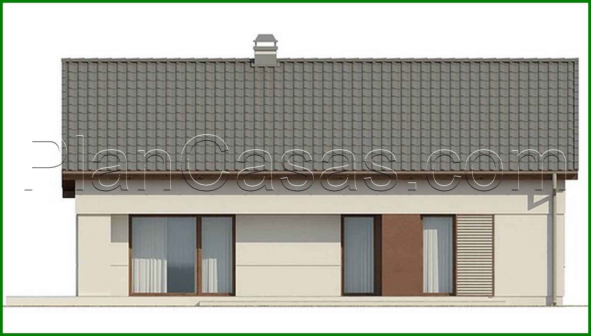 Visualization gallery - The project of a simple one-story cottage with an attic