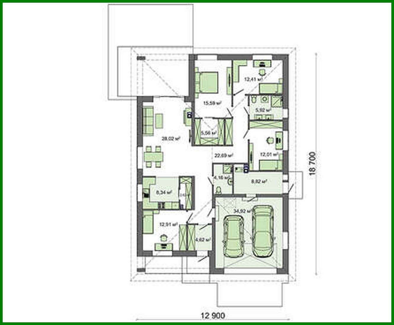 Visualization gallery - Project of a one-story modern residential building with a total area of ​​178 squares