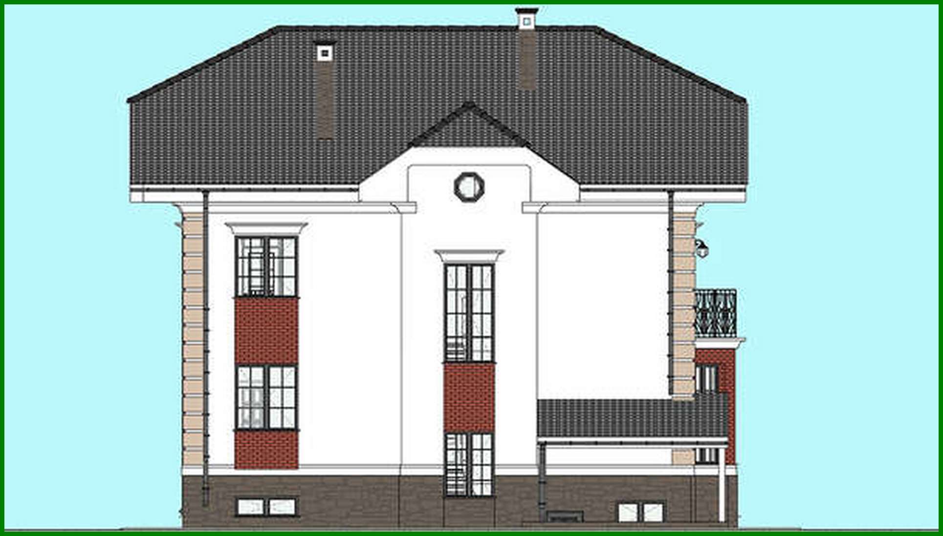 Visualization gallery - Plan of a beautiful two-story house with an area of 322 square meters. m with ground floor