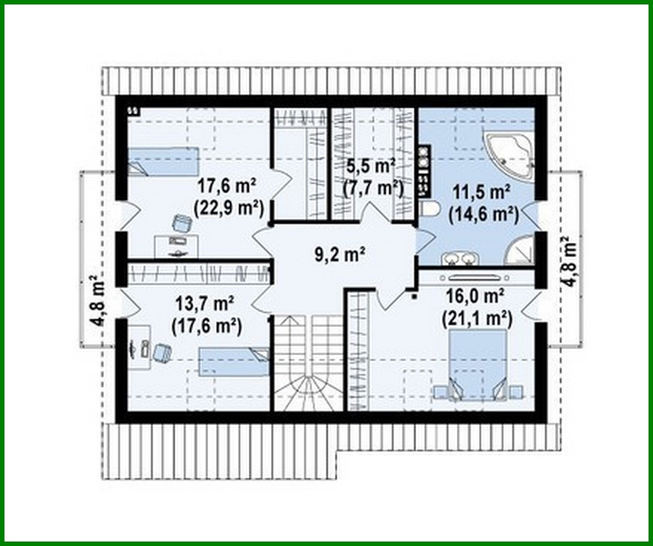 Visualization gallery - Project of a family house with an attic and with an additional bedroom