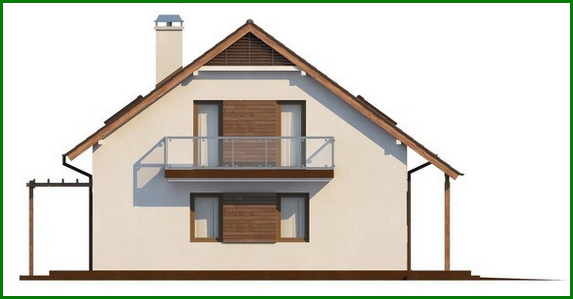Visualization gallery - Project of a family house with an attic and with an additional bedroom