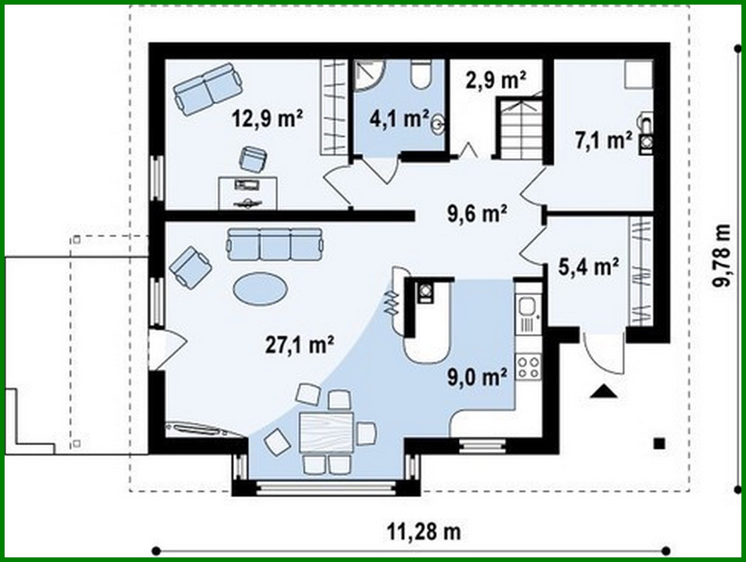 Visualization gallery - The project of a cozy house with a living area