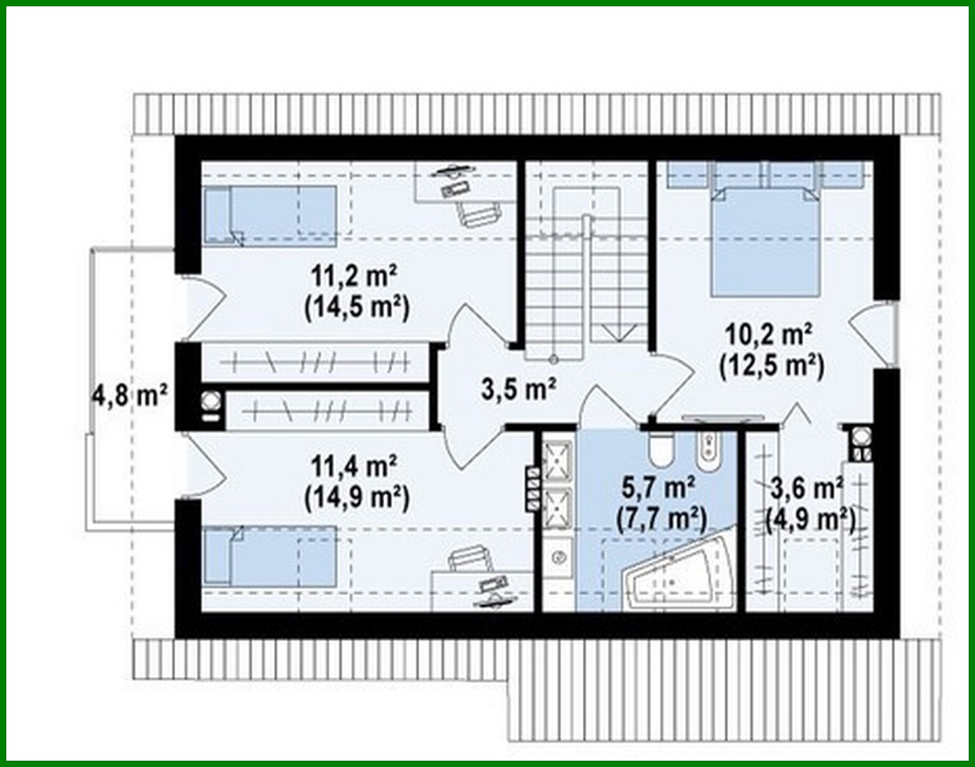Visualization gallery - The project of a small cottage with an attic