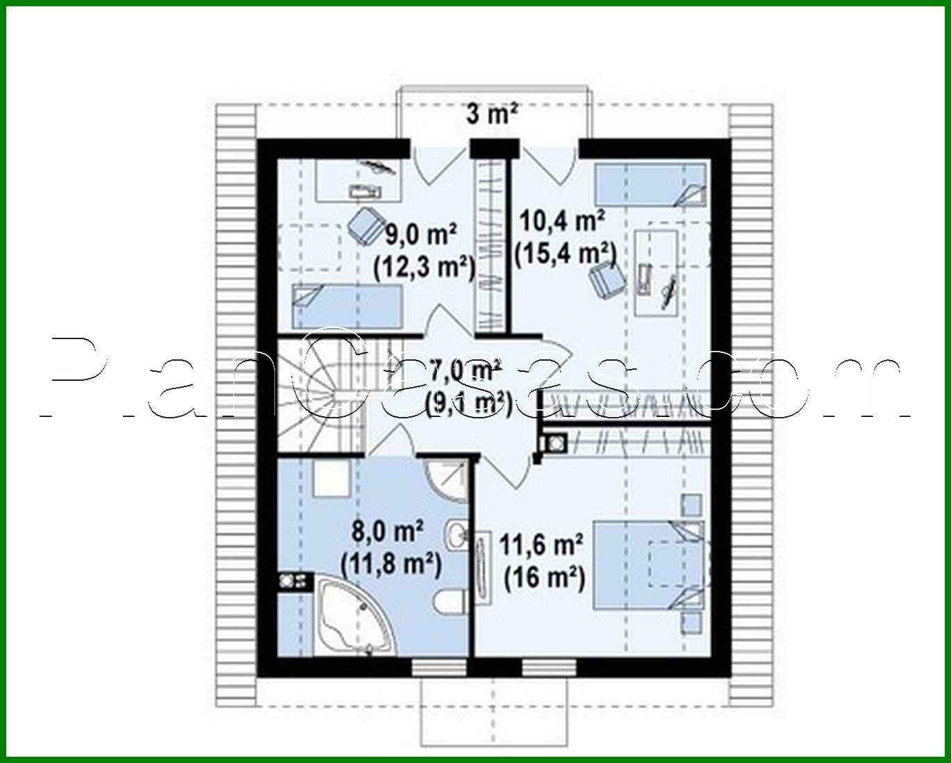 Visualization gallery - Project of a house with a kitchen on the south side
