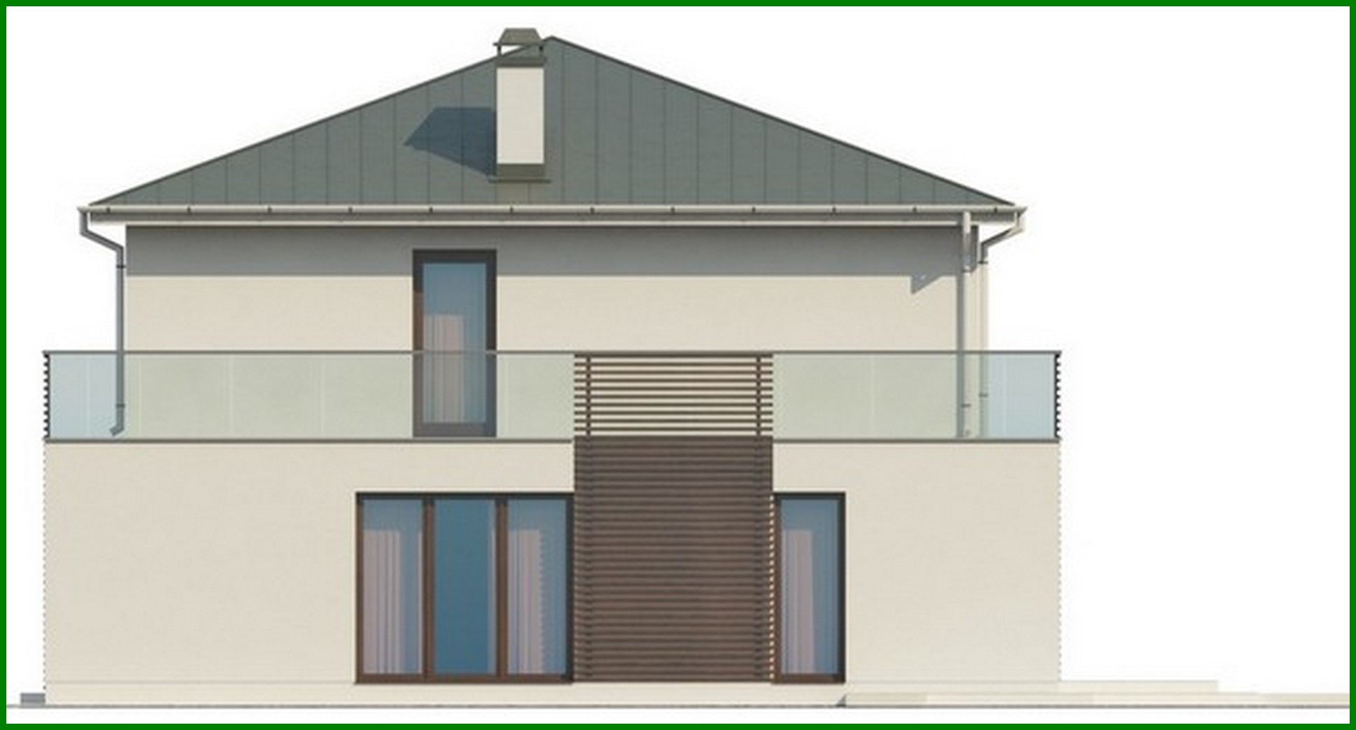 Visualization gallery - The project of a two-story house with large windows