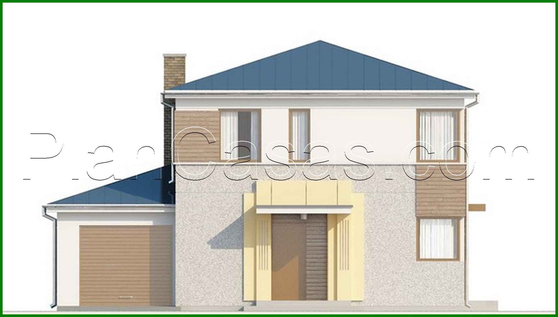 Visualization gallery - Project of a two-story modern house with three bedrooms and a garage
