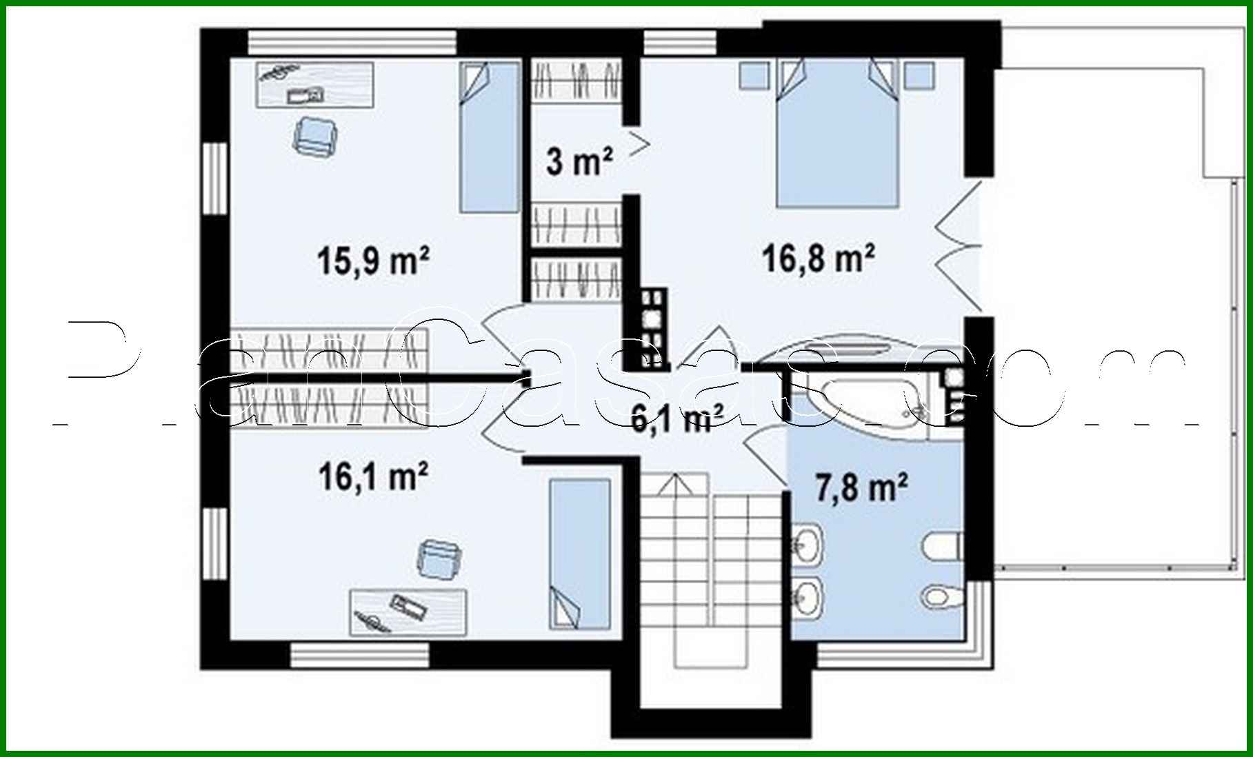 Visualization gallery - A project of a two-story modernist cottage with a garage and a terrace