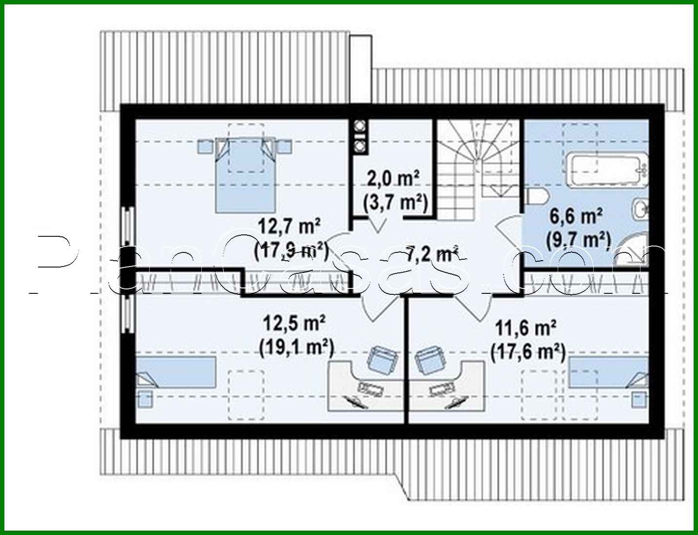 Visualization gallery - Project of a classic cottage with an office and a large bathroom