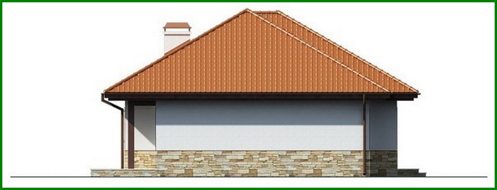 Visualization gallery - The project of a one-story house with a sloping roof