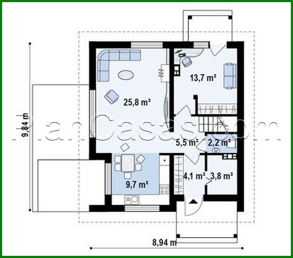 Visualization gallery - Project of a cottage with an attic, an additional room on the ground floor