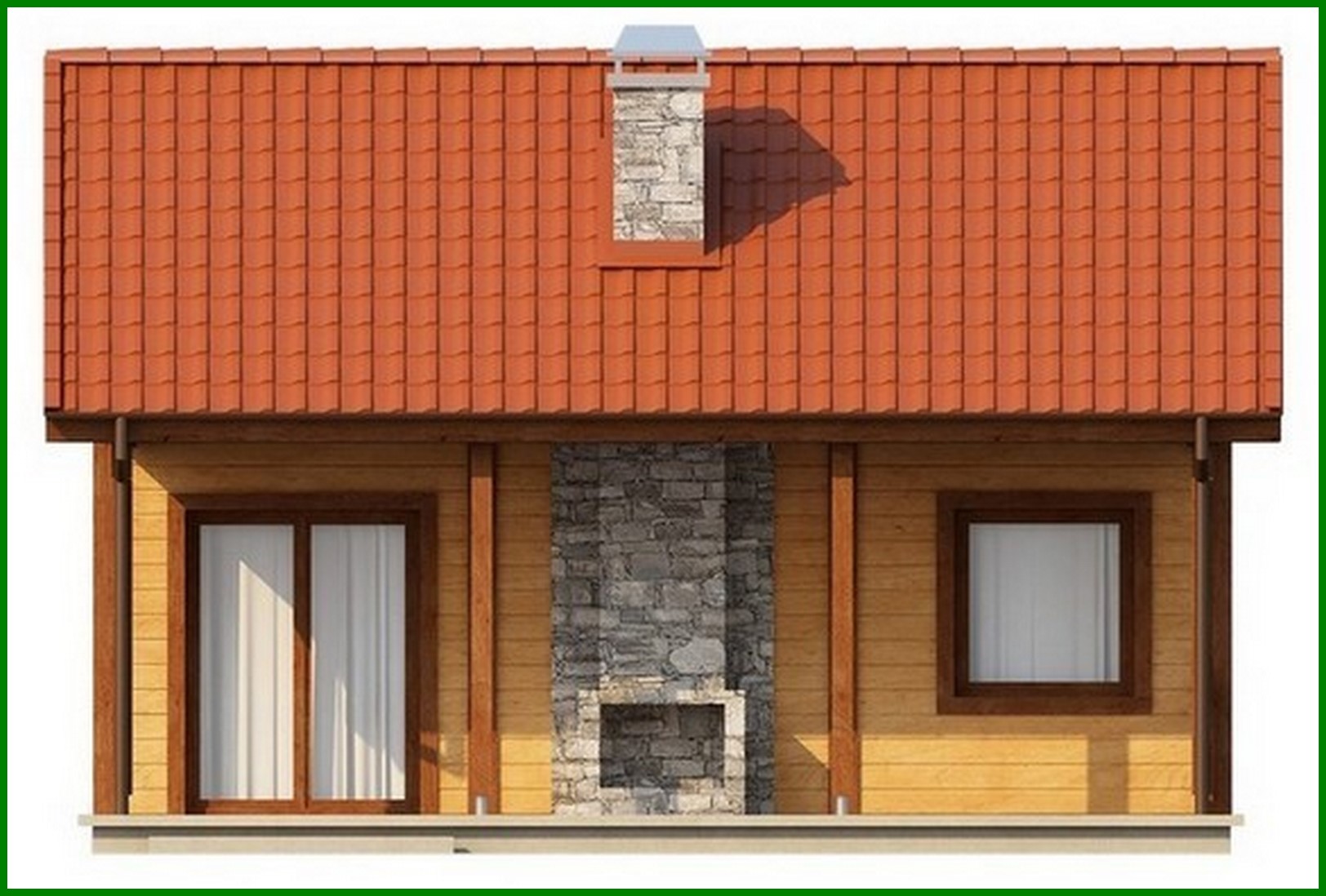 Visualization gallery - The project of a small budget one-story house with a wooden facade