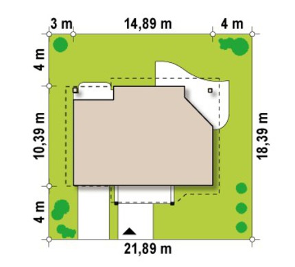 Visualization gallery - House project with garage, corner terrace