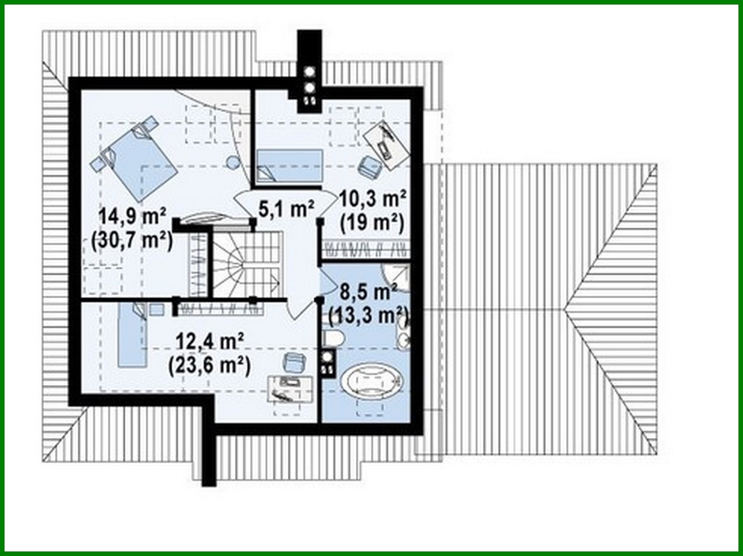 Visualization gallery - House project with an attic and a garage for two cars
