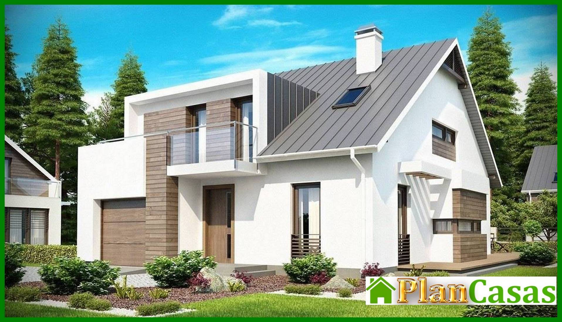 Visualization gallery - Project of a modern house with a garage